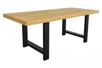 Masa lemn masiv Industrial Wood, 200 x 100 x 78 cm - Img 2