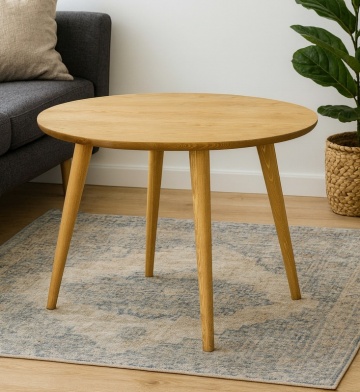 Masa rotunda lemn masiv Gloria, model D002, Ø 100 x H 75 cm