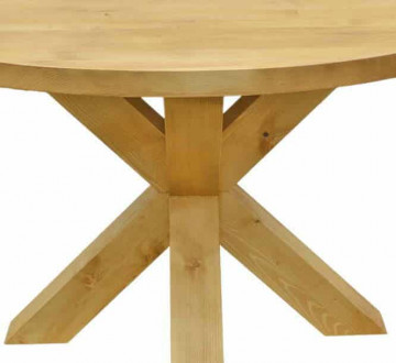 Masa rotunda lemn masiv Gloria, model D008, Ø 120 x H 76 cm - Img 3