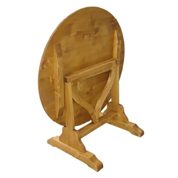 Masa rotunda rustica plianta Dorna lemn masiv, Ø 110 cm - Img 3