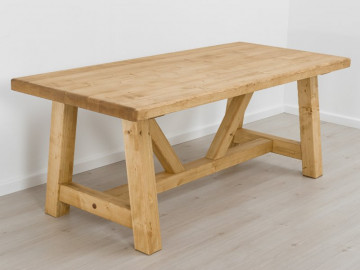 Masa Rustic Chalet Lemn masiv rustic, 200 x 90 x 78 cm - Img 8