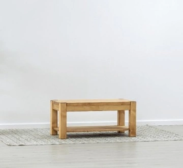 Masuta de cafea Ecuador, Lemn masiv rustic, 100 x 50 x 45 cm - Img 2