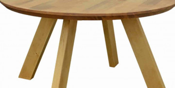 Masuta de cafea rotunda, lemn masiv Gloria, model B002, Ø 80 x H 48 cm - Img 2