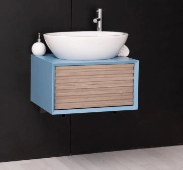 Mobilier de baie lemn masiv Pianno cu 1 sertar, suspendat, 60 x 50 x 33 cm