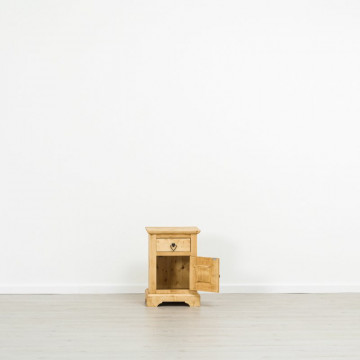 Noptiera 1 usa si 1 sertar Ursul Carpatin, Lemn masiv rustic, 42 x 35 x 60 cm - Img 5