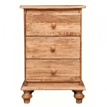 Noptiera Dolce Toscana cu 3 sertare, lemn masiv tei, natur antik, 50 x 35 x 75 cm