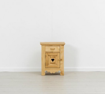 Noptiera Rustic Flame, 1 usa si 1 sertar lemn masiv rustic, 46 x 35 x 60 cm - Img 2