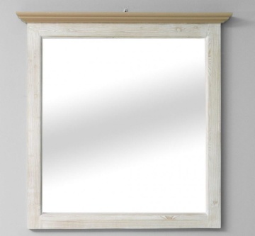 Oglinda lemn masiv pentru baie sau hol, 100 x 8 x 100 cm - Img 1
