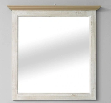 Oglinda lemn masiv pentru baie sau hol, 100 x 8 x 100 cm