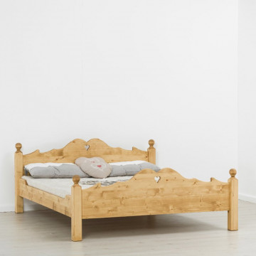 Pat Cabana Lena, Lemn masiv rustic, 90, 140, 160 sau 180 x 200 cm - Img 4