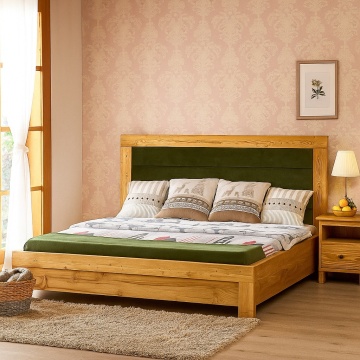 Pat tapitat dublu Colibri, Lemn masiv rustic, 140 cm, 160 cm sau 180 x 200 cm - Img 1