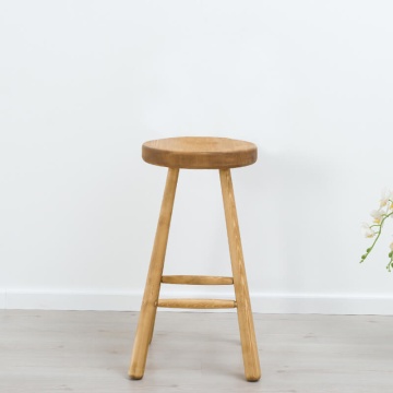 Scaun de bar rotund Rustic Cabana lemn masiv, 38 x 48 x 75 cm