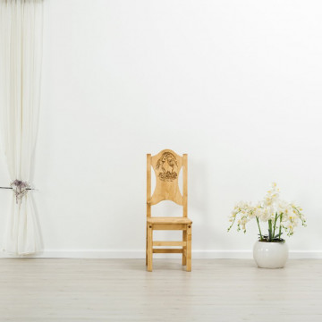 Scaun sculptura pe 1 fata Rustic Chalet, Lemn masiv rustic, 40 x 42 x 101 cm - Img 2