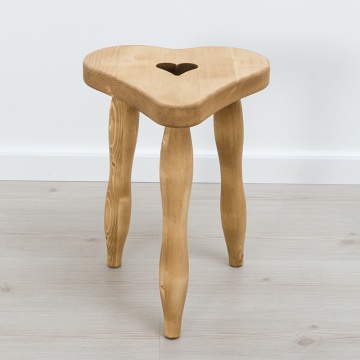 Scaun taburet Rustic Love, lemn masiv, 35 x 35 x 45 cm - Img 1