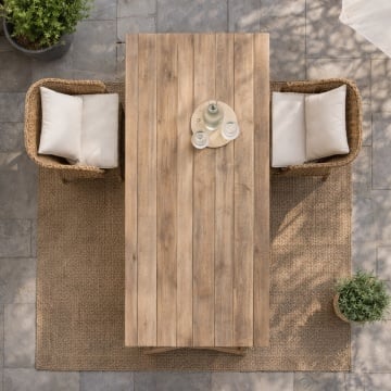 Set Masa si 2 Bancute Lemn Masiv Serenata 160 cm, ideal pentru terasa sau foisor - Img 6