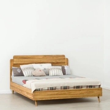 Set mobila dormitor lemn masiv Sahara, pat 140 x 200 cm, 2 noptiere si consola, Lemn masiv rustic - Img 4