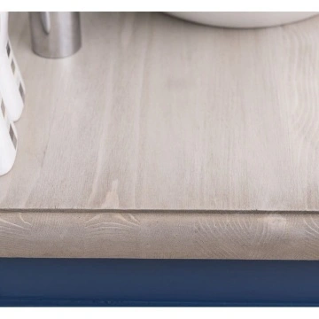 Set mobilier baie, masca pentru un lavoar + oglinda ovala lemn masiv, 90 x 54 x 74 cm - Img 5