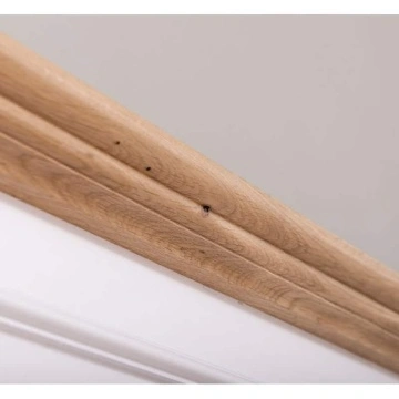 Set mobilier masca de baie + oglinda, lemn masiv brad + stejar, 150 x 51 x 91 cm - Img 3