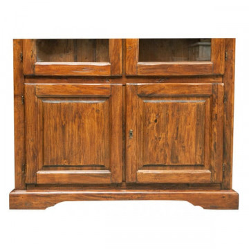 Vitrina Toscana cu 2 x 2 usi nuc antik lemn de tei, 120 x 37 x 197 cm - Img 5