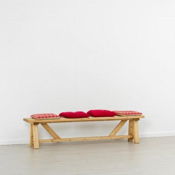 Bancuta Rustic Chalet, Lemn masiv rustic, 200 x 35 x 46 cm - Img 4