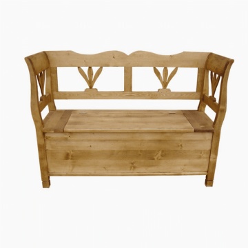 Bancuta rustica cu lada Crenguta, lemn masiv, 128 x 46 x 93 cm - Img 5