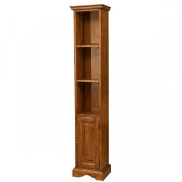 Biblioteca ingusta Toscana lemn masiv tei, nuc antik, 40 x 30 x 196 cm