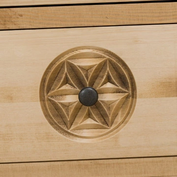 Bufet bucatarie 8 usi si 5 sertare Rustic Chalet, Lemn masiv rustic, 200 x 38/46 x 200 cm - Img 7