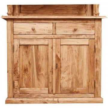 Bufet cu vitrina Dolce Toscana lemn masiv tei, natur antik, 107 x 43 x 238 cm - Img 5