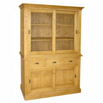 Bufet inalt cu 4 usi culisante si 3 sertare din lemn masiv, 145 x 52 x 200 cm - Img 2