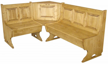 Coltar de bucatarie lemn masiv Apuseni cu lada depozitare, 186 / 136 x 57 x 90 cm - Img 2