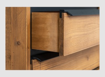 Comoda Lemn masiv Mexicana, 2 usi si 2 sertare, 97 x 45 x 85 cm - Img 2