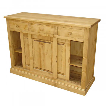 Comoda pantofi Apuseni lemn masiv, 3 usi culisante si 3 sertare, 142 x 47 x 102 cm - Img 2