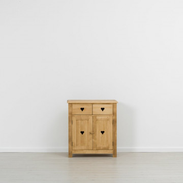 Comoda Rustic Floare de Colt cu 2 usi si 2 sertare din Lemn masiv 80 x 42 x 89 cm - Img 4