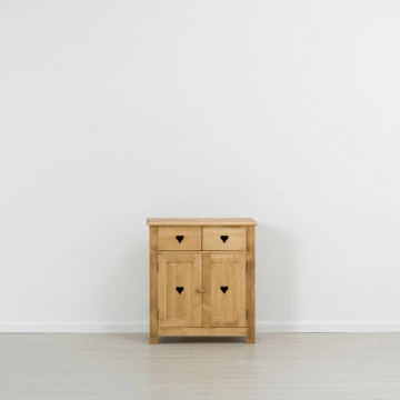 Comoda Rustic Floare de Colt cu 2 usi si 2 sertare din Lemn masiv 80 x 42 x 89 cm - Img 4