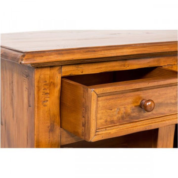 Comoda Toscana 2 usi si 2 sertare lemn masiv tei, nuc antik, 110 x 45 x 103 cm - Img 3
