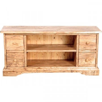 Comoda TV Dolce Toscana lemn masiv de tei, natur antik, 129 x 40 x 60 cm - Img 4