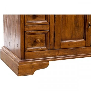 Comoda TV Dolce Toscana nuc antik lemn masiv de tei, 150 x 51 x 56 cm - Img 3