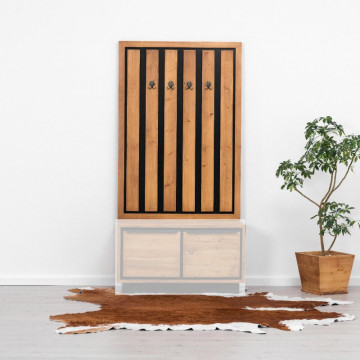 Cuier Lemn masiv Mexicana, 4 agatatori duble, 100 x 4 x 155 cm - Img 4