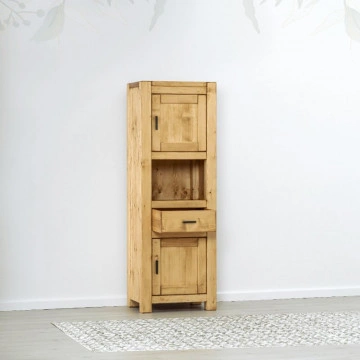Dulap 2 usi, 1 sertar si nisa Ecuador, Lemn masiv rustic, 61 x 46 x 180 cm - Img 3