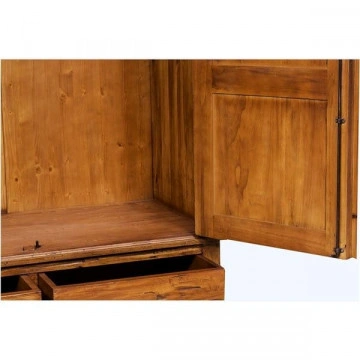 Dulap Dolce Toscana cu 2 usi si 3 sertare lemn masiv tei, nuc antik, 120 x 59 x 197 cm - Img 5
