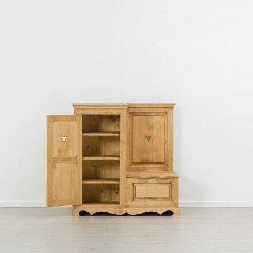 Dulap hol Cabana 1 usa si cufar lemn masiv rustic, 121 x 55 x 125 cm - Img 2