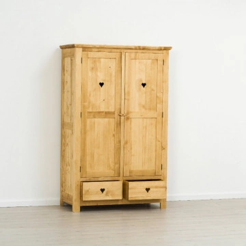 Dulap Rustic Floare de Colt cu 2 usi si 2 sertare, Lemn masiv 120 x 58 x 190 cm - Img 3