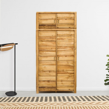 Dulap suspendat cu 2 usi Colibri, Lemn masiv rustic, 117 x 60 x 50 cm - Img 2