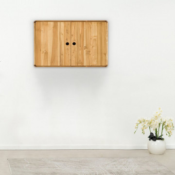 Dulap suspendat cu 2 usi Sahara, Lemn masiv rustic, 100 x 40 x 70 cm - Img 1