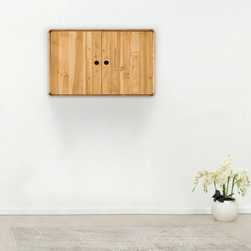 Dulap suspendat cu 2 usi Sahara, Lemn masiv rustic, 100 x 40 x 70 cm