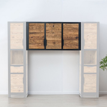 Dulap suspendat Rustic Loft cu 3 usi, Lemn masiv rustic, 175 x 40 x 79 cm - Img 1