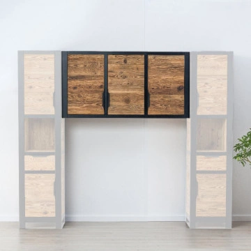 Dulap suspendat Rustic Loft cu 3 usi, Lemn masiv rustic, 175 x 40 x 79 cm