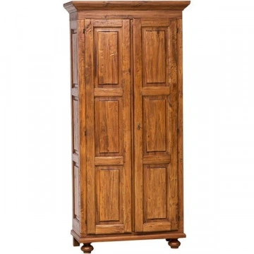 Dulap Toscana cu 2 usi lemn masiv tei, nuc antik, 100 x 50 x 210 cm - Img 2
