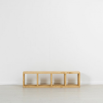 Etajera Cub Cabana cu 3 polite, lemn masiv rustic, 43 x 35 x 160 cm - Img 5
