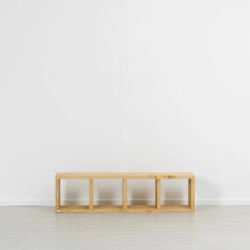 Etajera Cub Cabana cu 3 polite, lemn masiv rustic, 43 x 35 x 160 cm - Img 5